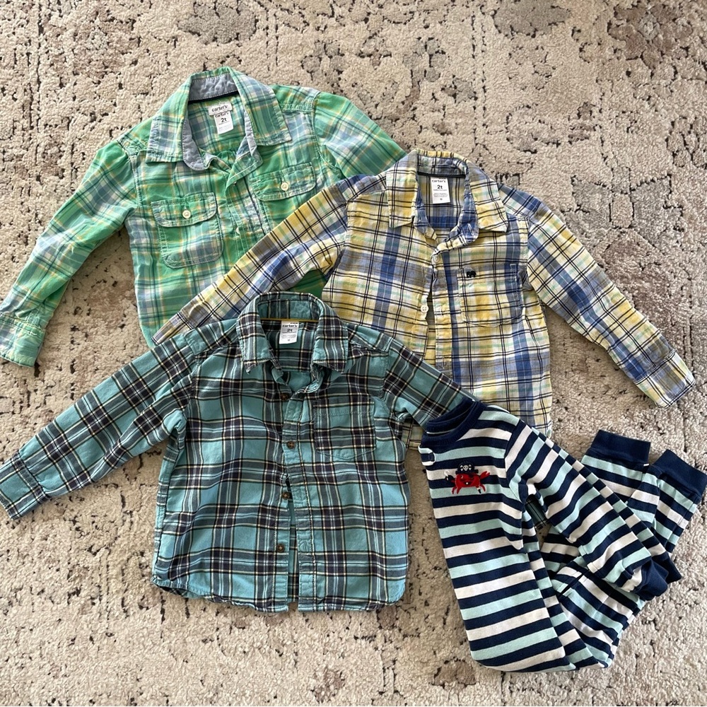 Carter’s Toddler Boys Button Down Shirts Lot - Size 2T